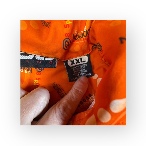 Vintage PACO DESIGN Orange All Over Print Short Sleeve Button‎ Up Shirt Mens XXL - Picture 3 of 10